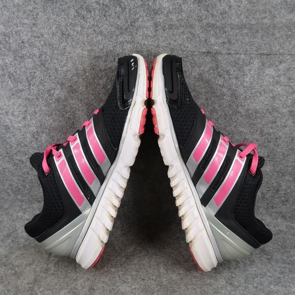 Adidas Shoes Womens 8 Athletic Trainers Running Casual Pink Black Sneaker Falcon - Picture 9 of 11